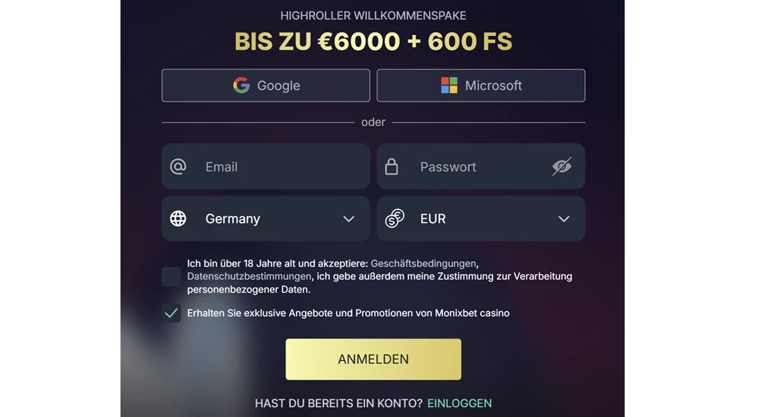 Monixbet casino login